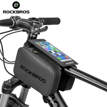 Официальная сумка ROCKBROS, водонепроницаемая велосипедная сумка с сенсорным экраном, верхняя трубчатая рама, съемный телефон, 2 В 1, аксессуары для MTB