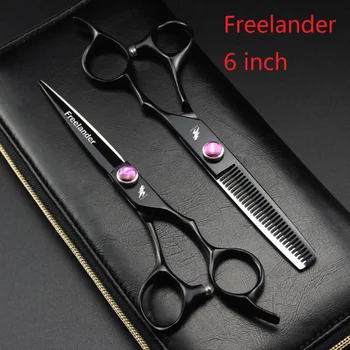 Парикмахерские ножницы Freelander Japan Steel 440C Barber, 6 салонных режущих ножниц, филировочные ножницы, профессиональные ножницы для волос