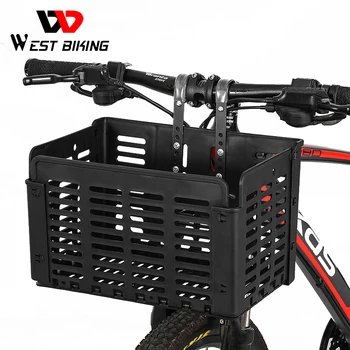 Передняя корзина велосипеда WEST BIKING, Складная многофункциональная сумка для велосипедного руля для шоссейного велосипеда MTB, Задняя корзина, аксессуары для велосипеда