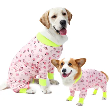 Пижамы для собак, комбинезоны, удобный эластичный комбинезон с принтом, костюм для домашних животных, пальто для собак, одежда с героями мультфильмов, хирургический халат для живота, спортивный костюм
