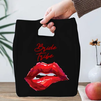 Портативная сумка для ланча Sexy Lip акварельные сумки-тоут для команды, сумки для невесты, термосумка для продуктов, женские сумки для ланча с принтом 