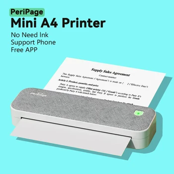 Портативный мини-принтер для термобумаги Peripage A40 без чернил, предназначенный для печати документов в офисе, домашней школе, беспроводной принтер Bluetooth