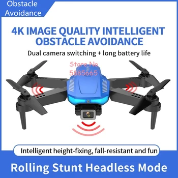Предотвращение препятствий с двойной камерой 4K HD Мини-Дрон с дистанционным управлением 2,4 G Возврат одним ключом WiFi FPV Складной квадрокоптер RC вертолет