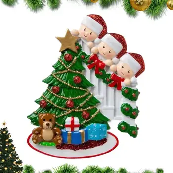 Рождественские украшения, семейное украшение на Рождественскую елку, Счастливая семья Из полимерного материала, украшение на Рождественскую елку, смола, Рождество