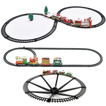 Рождественский поезд со звуком, наборы для электрички, подарок для детей