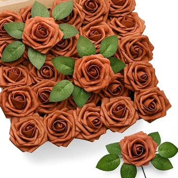 Розы из пенопласта Yannew Real Touch Искусственный цветок со стеблями для свадебных букетов своими руками, цветочных композиций, декора для свадебного душа и вечеринки