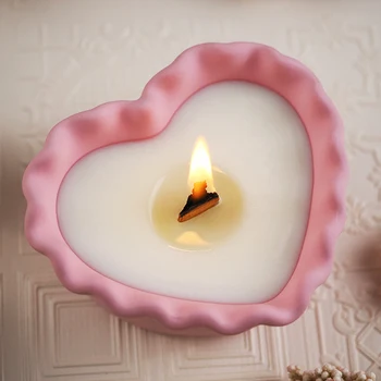 Романтический контейнер для свечей в форме сердца, Цементная форма, Бетонный Подсвечник, Гипсовая Силиконовая форма, Форма для сочного цветочного горшка.