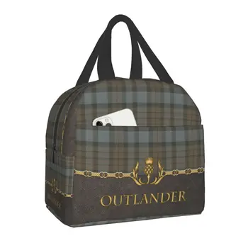 Роскошная клетчатая сумка для ланча Outlander, переносной клетчатый термохолодильник, ланч-бокс с изоляцией для еды, детские школьные сумки для пикника