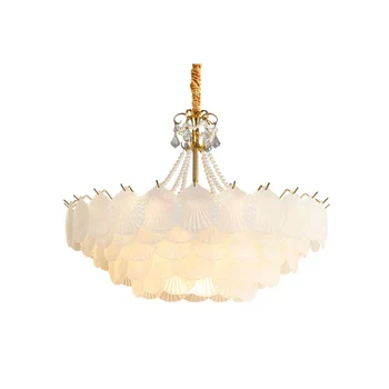 Роскошная подвесная лампа для гостиной, современная стеклянная дизайнерская Белая Люстра, французский декоративный подвесной светильник