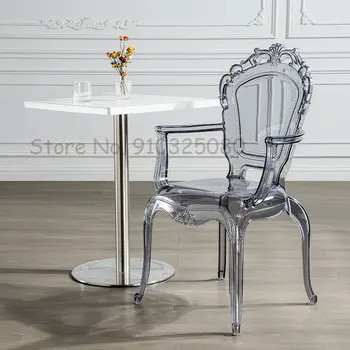 Современный Пластиковый обеденный стул Для домашней Кухонной мебели Прозрачные Звенящие стулья Креативные Акриловые обеденные стулья на открытом воздухе