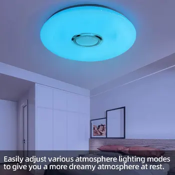 Современный потолочный светильник с регулируемой яркостью RGB, светодиодный потолочный светильник с управлением через приложение, Bluetooth-совместимая интеллектуальная светодиодная лампа для спальни, гостиной