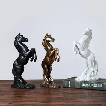 Статуя лошади из смолы, Скульптура, Искусство, Украшения для дома, рабочего стола, Фигурное Ремесло, Подарок
