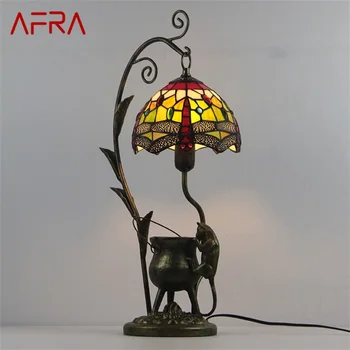 Стеклянная настольная лампа AFRA Tiffany LED, современный креативный дизайн, Новинка, Настольная лампа для декора Дома, гостиной, прикроватной тумбочки в отеле