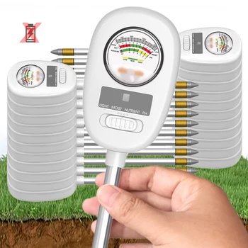 Тестер почвы 4 в 1, измеритель влажности почвы, измерительный инструмент для домашнего садоводства, набор для тестирования PH для сада, цветника, газона, фермы, внутреннего и наружного использования