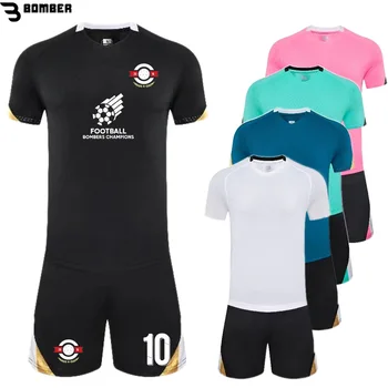 Тренировочный костюм, комплект трикотажных изделий для детей и взрослых, футбольный костюм с коротким рукавом, высококачественный футбол для мальчиков на заказ