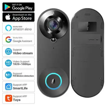 Умная камера видеодомофона W3 1080P WiFi, камера видеодомофона с двусторонним звуком, работает с Alexa Echo Show, Google Home