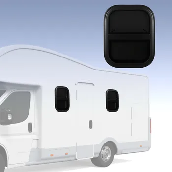 Фургон на колесах с закругленными углами, черное вертикальное раздвижное вентиляционное окно с сеткой для защиты от насекомых