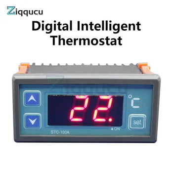 Цифровой регулятор температуры STC-100A AC 220V Цифровой светодиодный регулятор температуры Термостат с датчиком NTC
