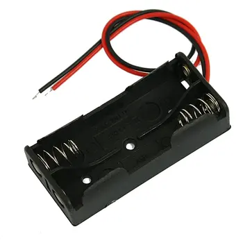 Черный пластиковый корпус для батареек, держатель провода 2x1,5 В AAA