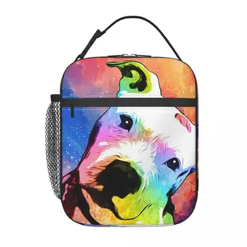 Школьная сумка для ланча Rainbow Pitbull, Оксфордская сумка для ланча для офиса, путешествий, кемпинга, термоохладитель, ланч-бокс