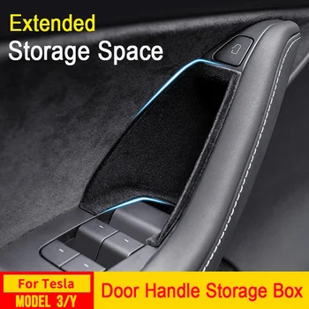 Ящик для хранения дверных ручек, Боковое стекание для Tesla Модель 3 Y, Ящик для хранения ручек, Отделочный ящик для хранения Авто Аксессуары для интерьера